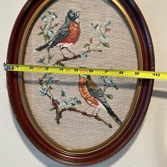Vtg Framed Cross-Stitched Birds - Picture 11 of 11